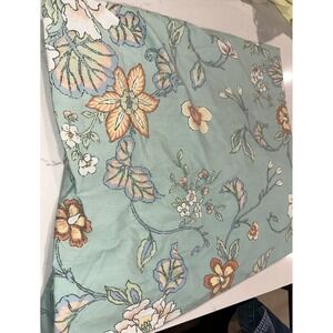 Vintage Bed Sheet Dan River Danville 70s Floral Flowers Sheet Twin Fitted Green